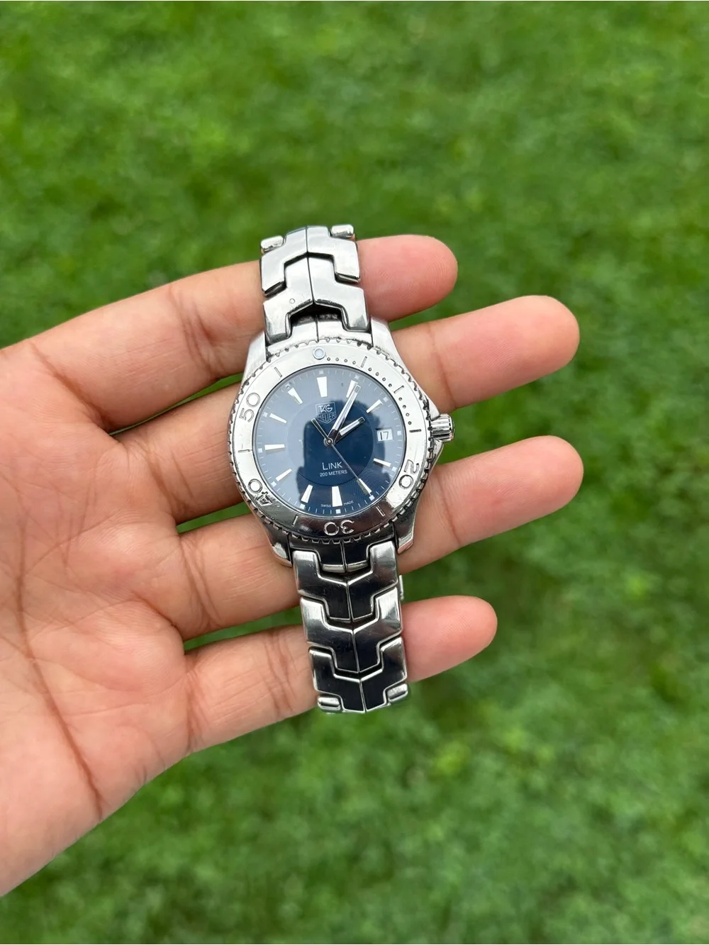 Tag heuer link Blue Swiss Quartz Diver Steel Men's Watch